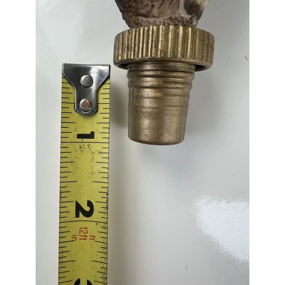 Vintage Ram Head Bottle Stopper Cork Wine Liquor Plastic Faux Wood Cork Gift